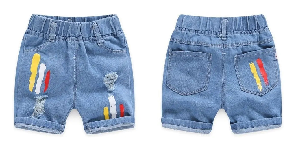 Short Denim Garçon Jean Déchiré Été