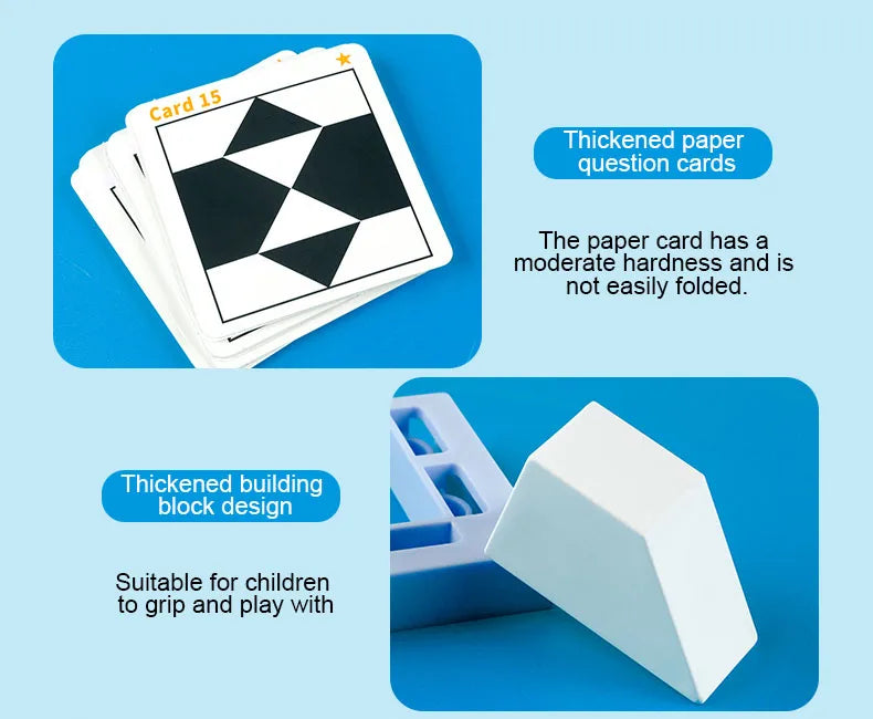 Block Puzzle, with Storage Tray Hidden Geometric Shape Pattern Jigsaw 3D Logic Thinking Training Desktop Game Toys