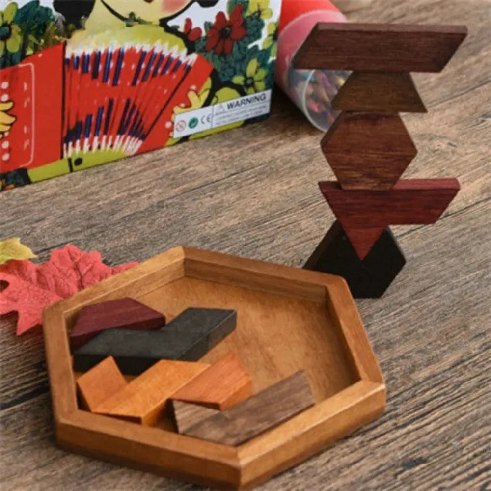 Wooden Geometric Shape Jigsaw Board Puzzles Kids Brain Teaser Non Toxic Wood Toys for Children Educational Puzzle Toys