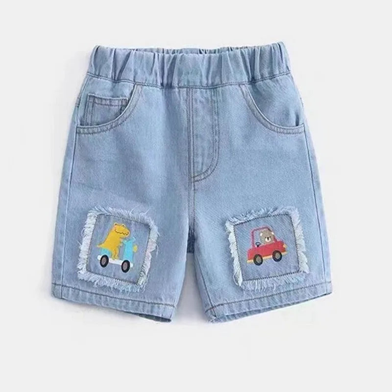 Short Denim Garçon Jean Déchiré Été