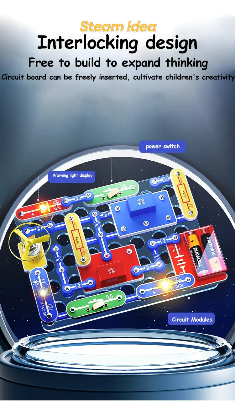 Children STEM Science Experiment Kit Circuit Blocks Physics  Electronic Toys For Primary School Students DIY STEM Kits For Kids