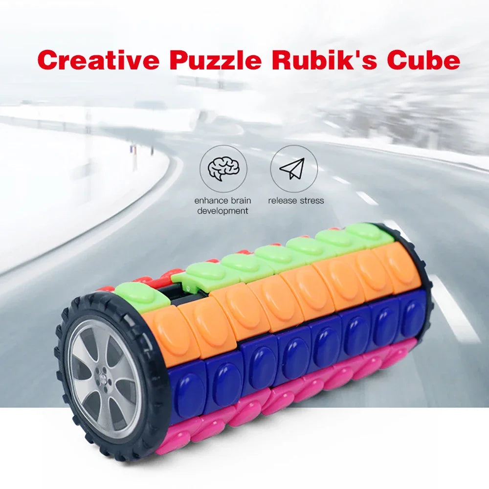 Creative 3D Rotating Slid Cube Puzzle Color Tower Decompression Novel Cube Child Puzzle Toy Parent-child Montessori Prop Gift