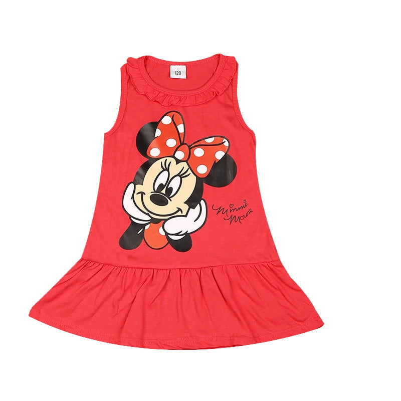 Robe Fille Minnie Rouge Coton Été