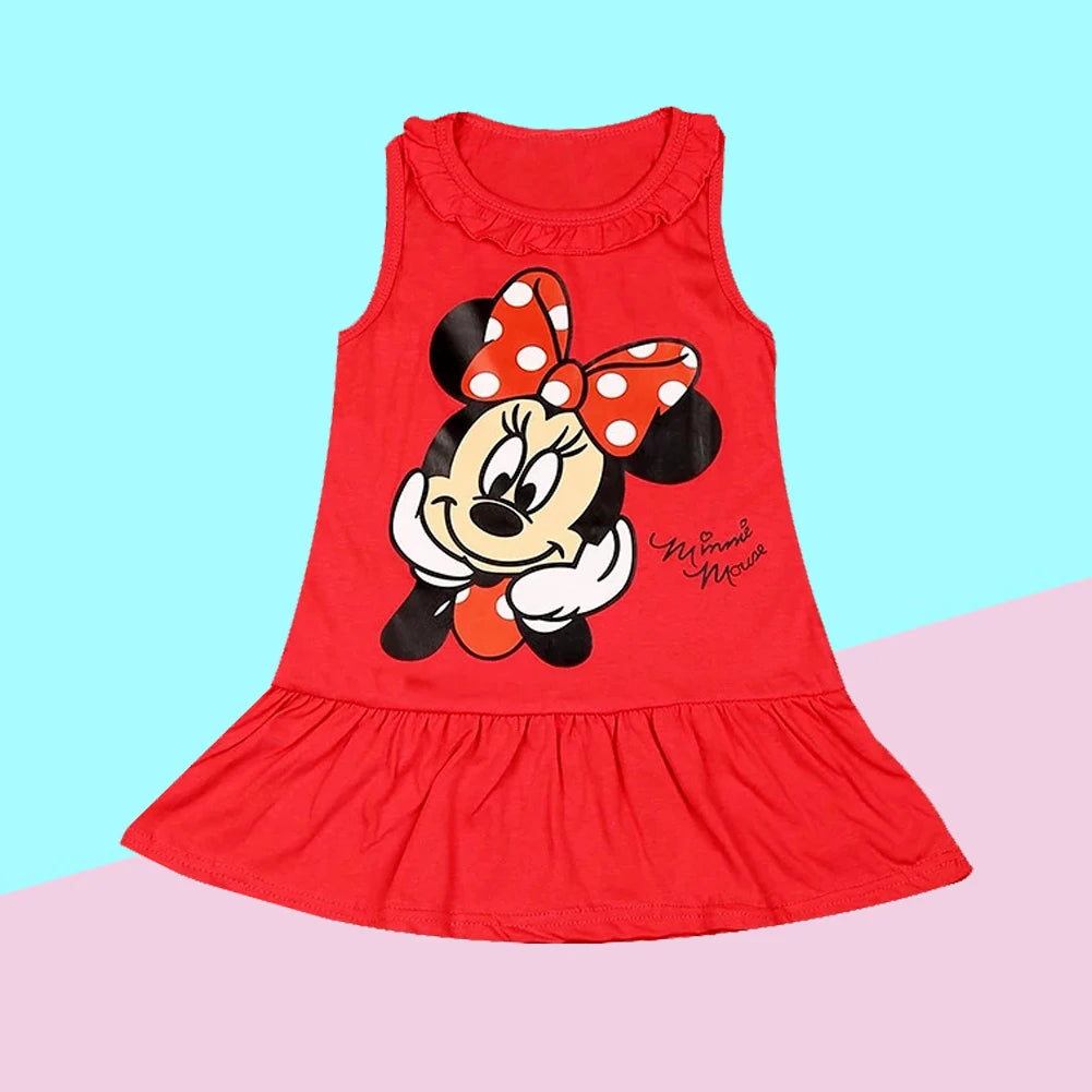 Robe Fille Minnie Rouge Coton Été