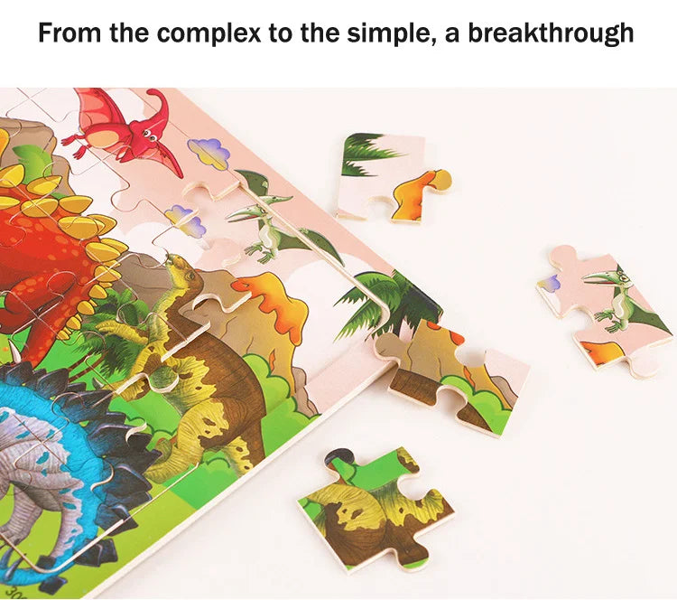 Puzzle 3D Montessori Animaux en Bois - 30 Pièces