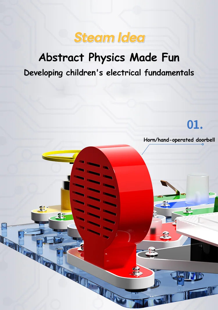 Children STEM Science Experiment Kit Circuit Blocks Physics  Electronic Toys For Primary School Students DIY STEM Kits For Kids