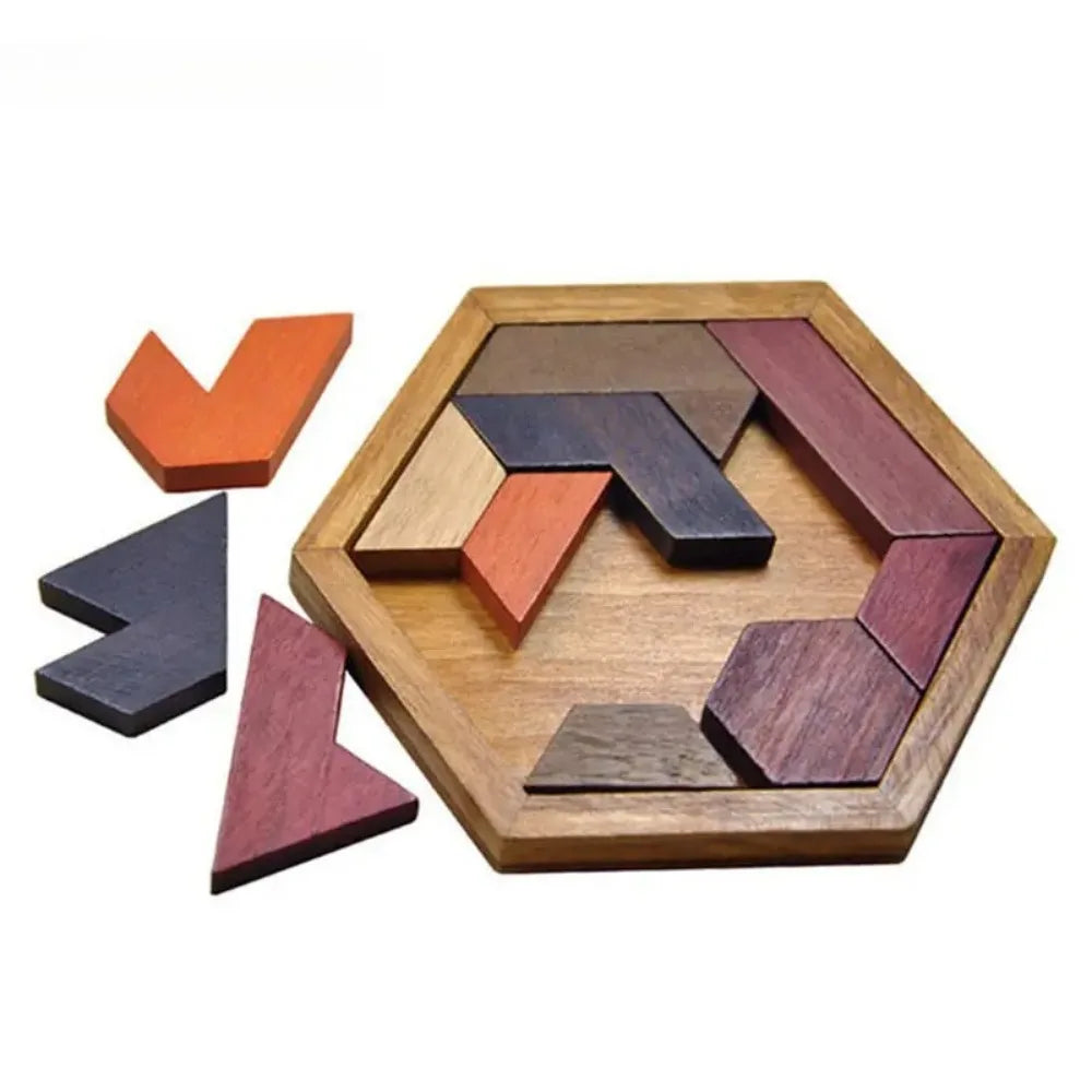 Wooden Geometric Shape Jigsaw Board Puzzles Kids Brain Teaser Non Toxic Wood Toys for Children Educational Puzzle Toys