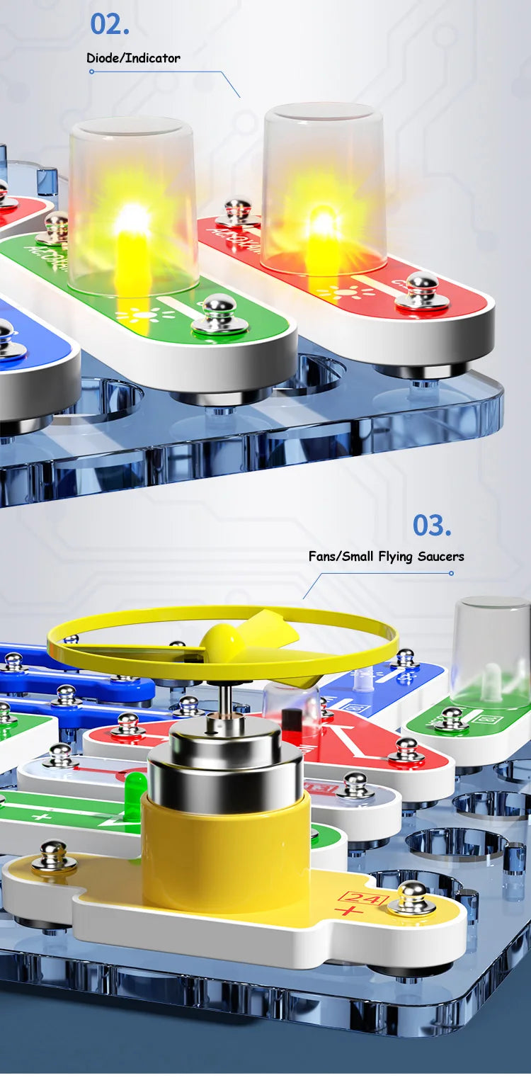 Children STEM Science Experiment Kit Circuit Blocks Physics  Electronic Toys For Primary School Students DIY STEM Kits For Kids