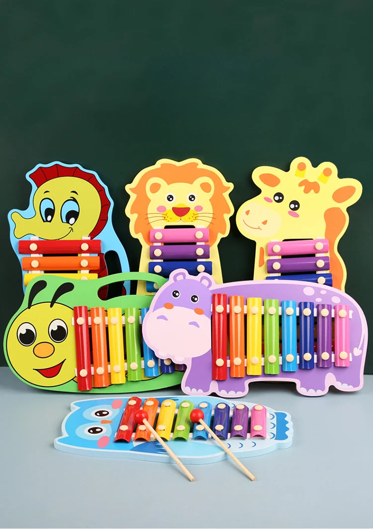 8 Scales Xylophone Educational Percussion Xylophone Learning Professional Kids Wood Xylophone for Band Beginner Birthday Gift