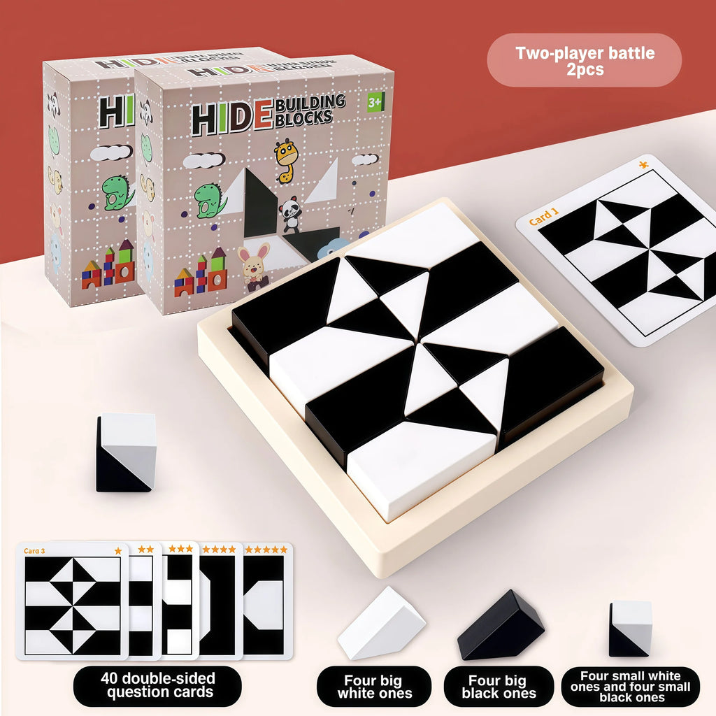 Block Puzzle, with Storage Tray Hidden Geometric Shape Pattern Jigsaw 3D Logic Thinking Training Desktop Game Toys