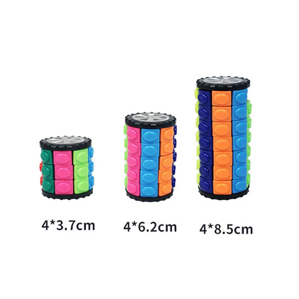 Creative 3D Rotating Slid Cube Puzzle Color Tower Decompression Novel Cube Child Puzzle Toy Parent-child Montessori Prop Gift