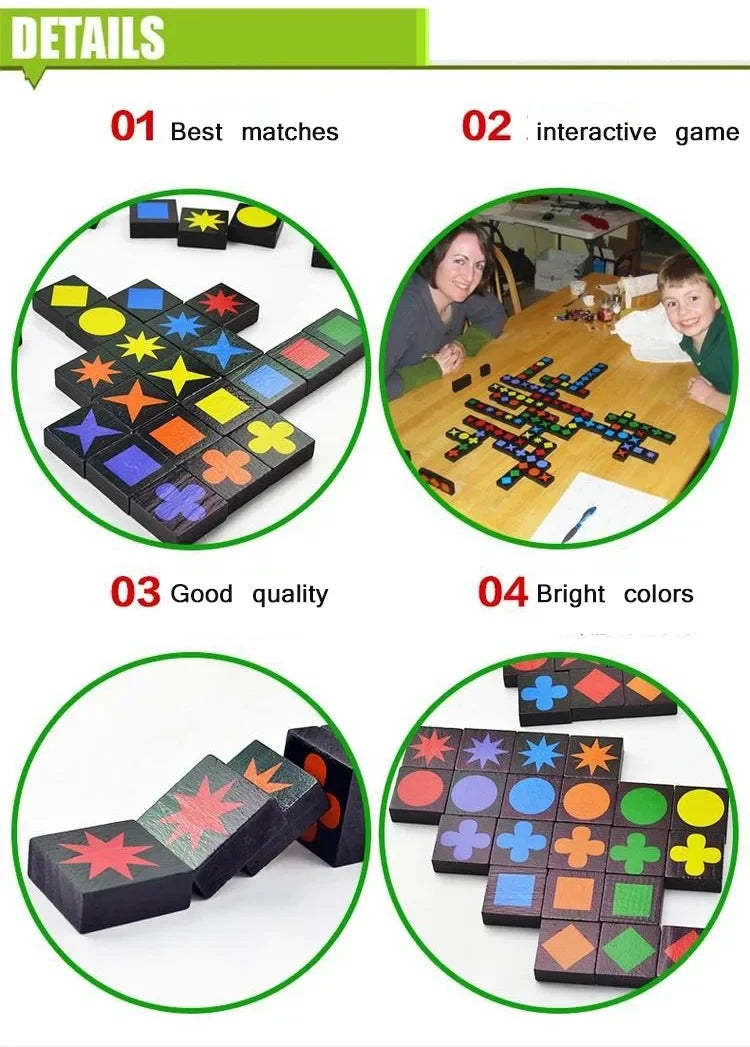New Children's Educational Toys Qwirkle Wooden Chess Parent-child Interactive Games Kids Adult Hobbies Gifts Learning Toys Play