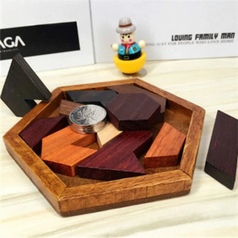 Wooden Geometric Shape Jigsaw Board Puzzles Kids Brain Teaser Non Toxic Wood Toys for Children Educational Puzzle Toys