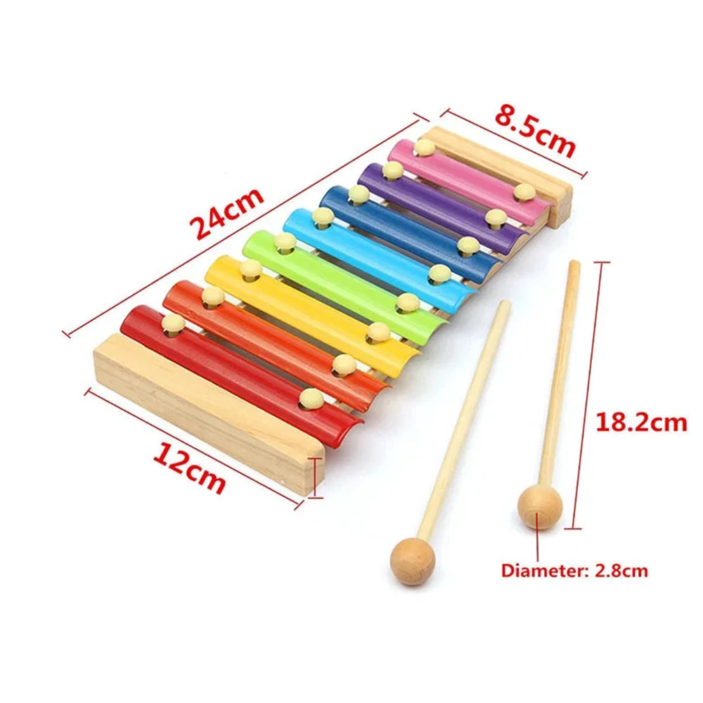 8 Scales Xylophone Educational Percussion Xylophone Learning Professional Kids Wood Xylophone for Band Beginner Birthday Gift
