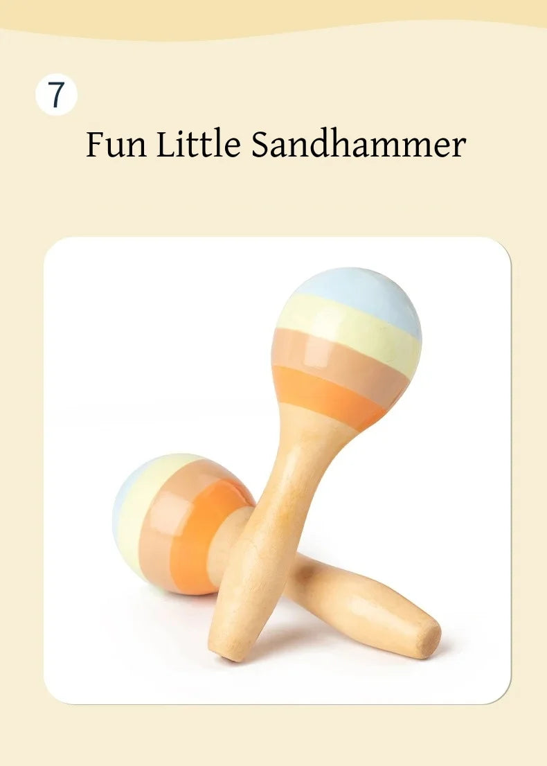 Baby Musical Instruments Wooden Toys Montessori Percussion Instruments Drut Set with Xylophone Preschool Educational Kids Gifts