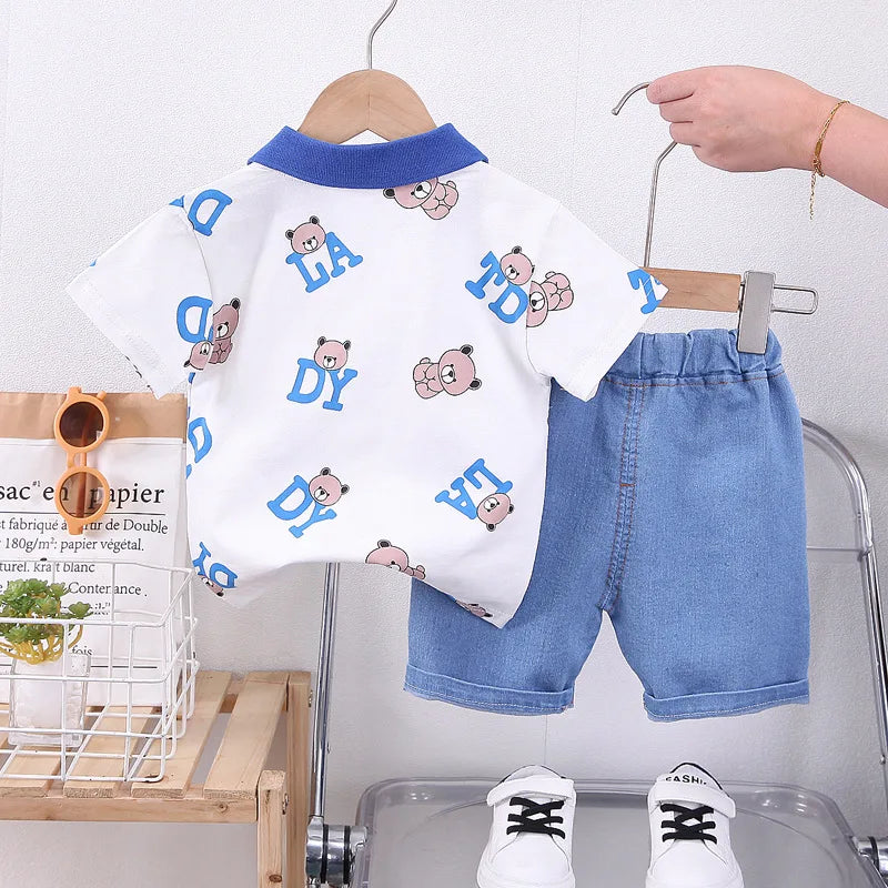 Ensemble Bébé Garçon T-shirt + Short Coton