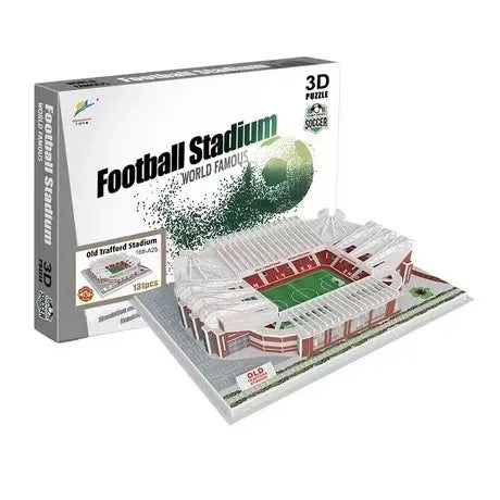 3D Football Field Puzzles Camp Nou Soccer Building Blocks Court Bernabeu Stadium Ground Old Trafford Pitches Model Assemble Toys