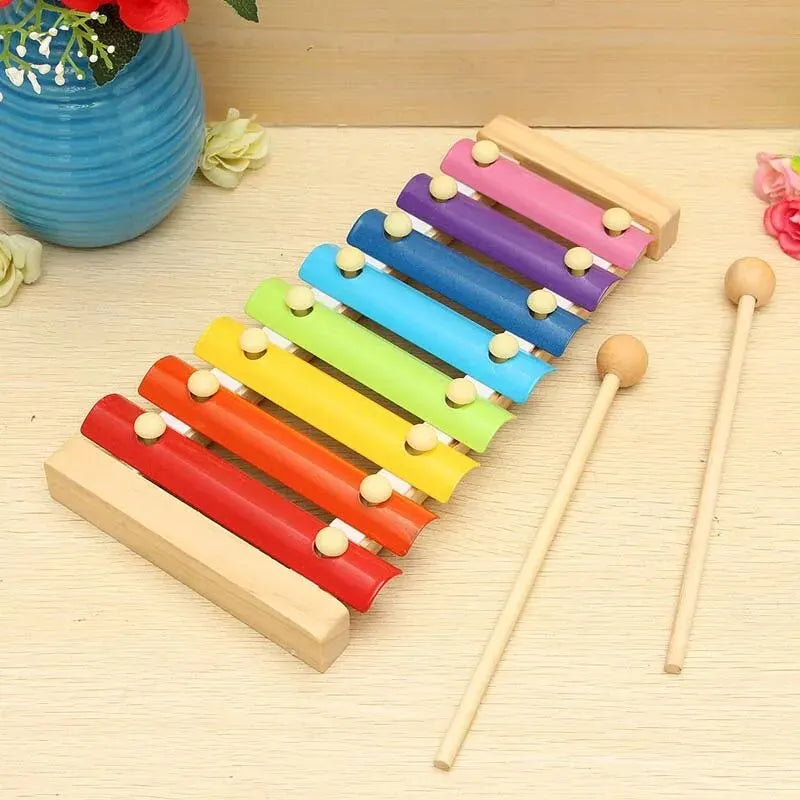 8 Scales Xylophone Educational Percussion Xylophone Learning Professional Kids Wood Xylophone for Band Beginner Birthday Gift