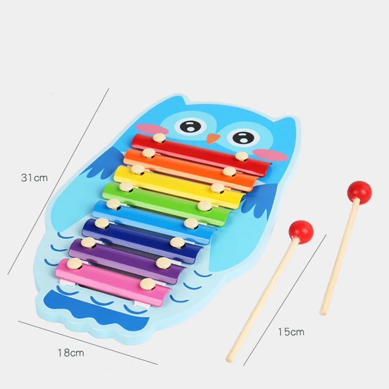 8 Scales Xylophone Educational Percussion Xylophone Learning Professional Kids Wood Xylophone for Band Beginner Birthday Gift