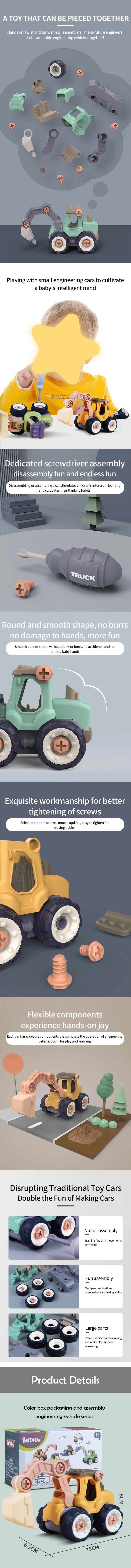 STEM Construction Kit for Kids 5-12 DIY Excavator Engineering Toys with Tools, Educational Building Gift (Screwdriver Included)