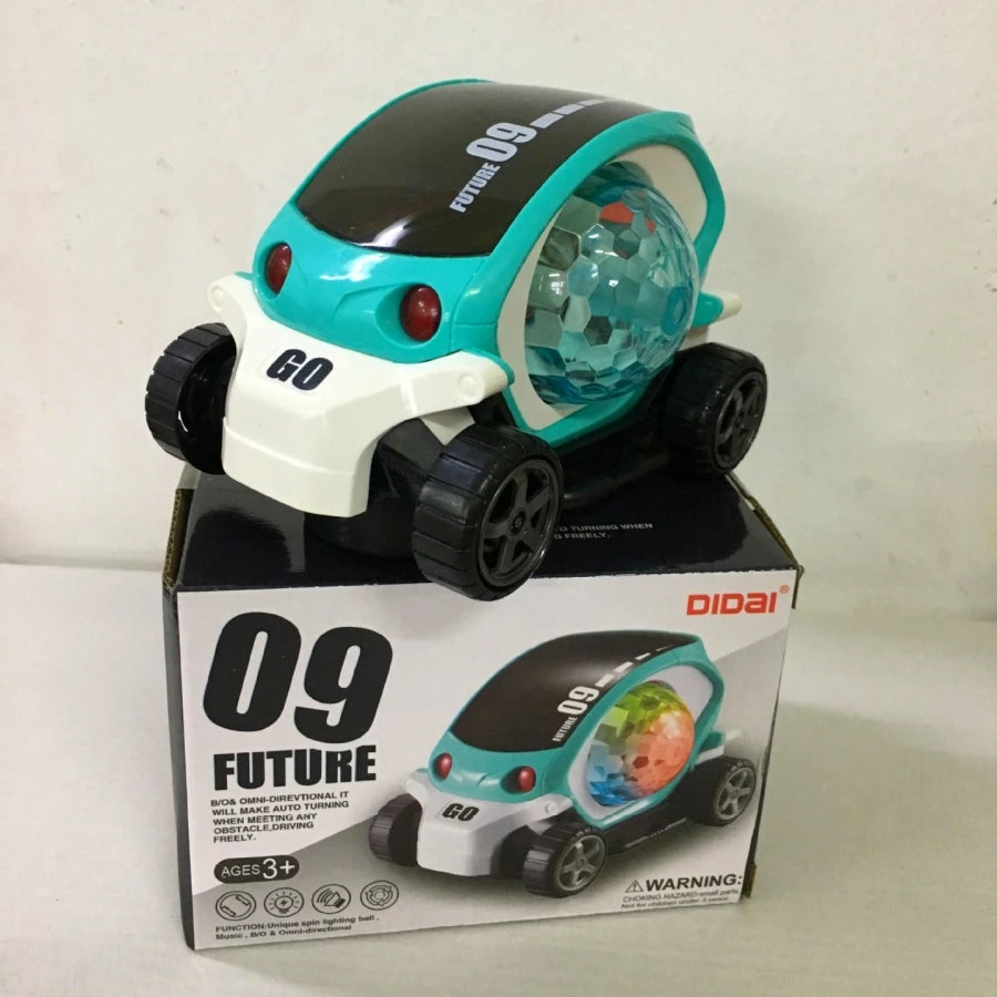3D rotating luminous music car, automatic special music light toy car. Electric universal rotating colorful musical car, childre