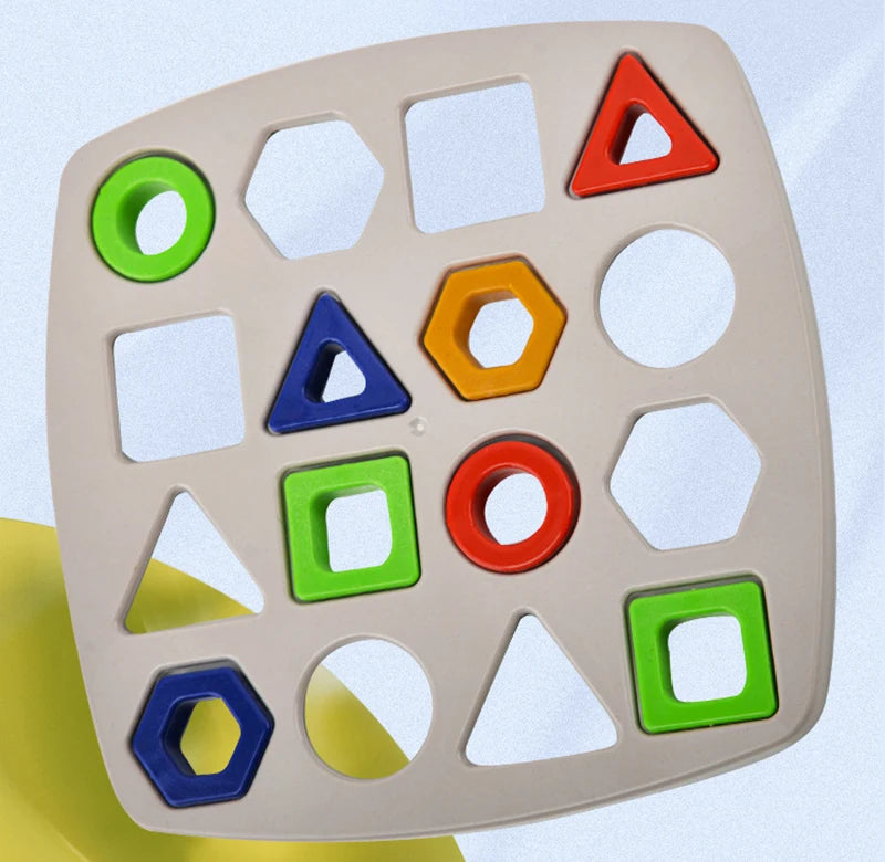 Geometric Puzzles Shape Color Matching Board Preschool Educational Toys Kids Brain Teaser Puzzle Logic Game with Card